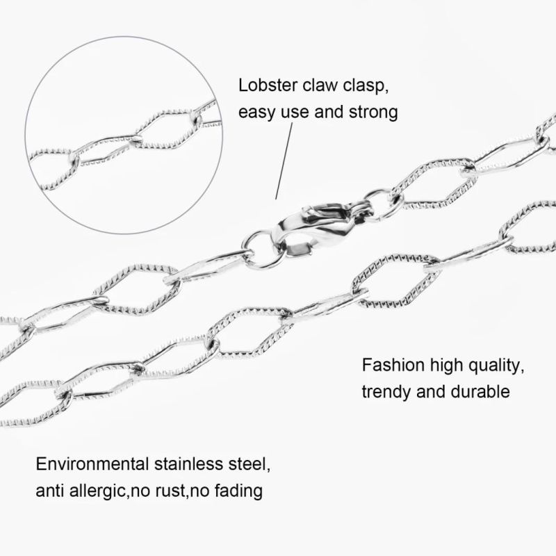 Fashion Gold Plated Jewelry Accessories Prismatic Embossed Chain for Necklaces Bracelets Anklets Custom