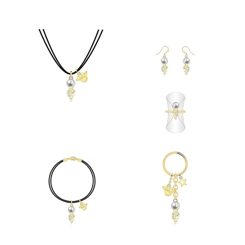 Rising Star Creative Gold Microphone Jewelry Set