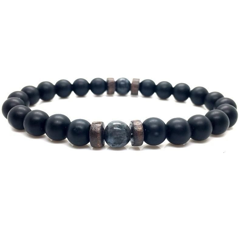 Promotion Gift Men Natural Bead Lava Stone Bracelets Fashion Jewelry