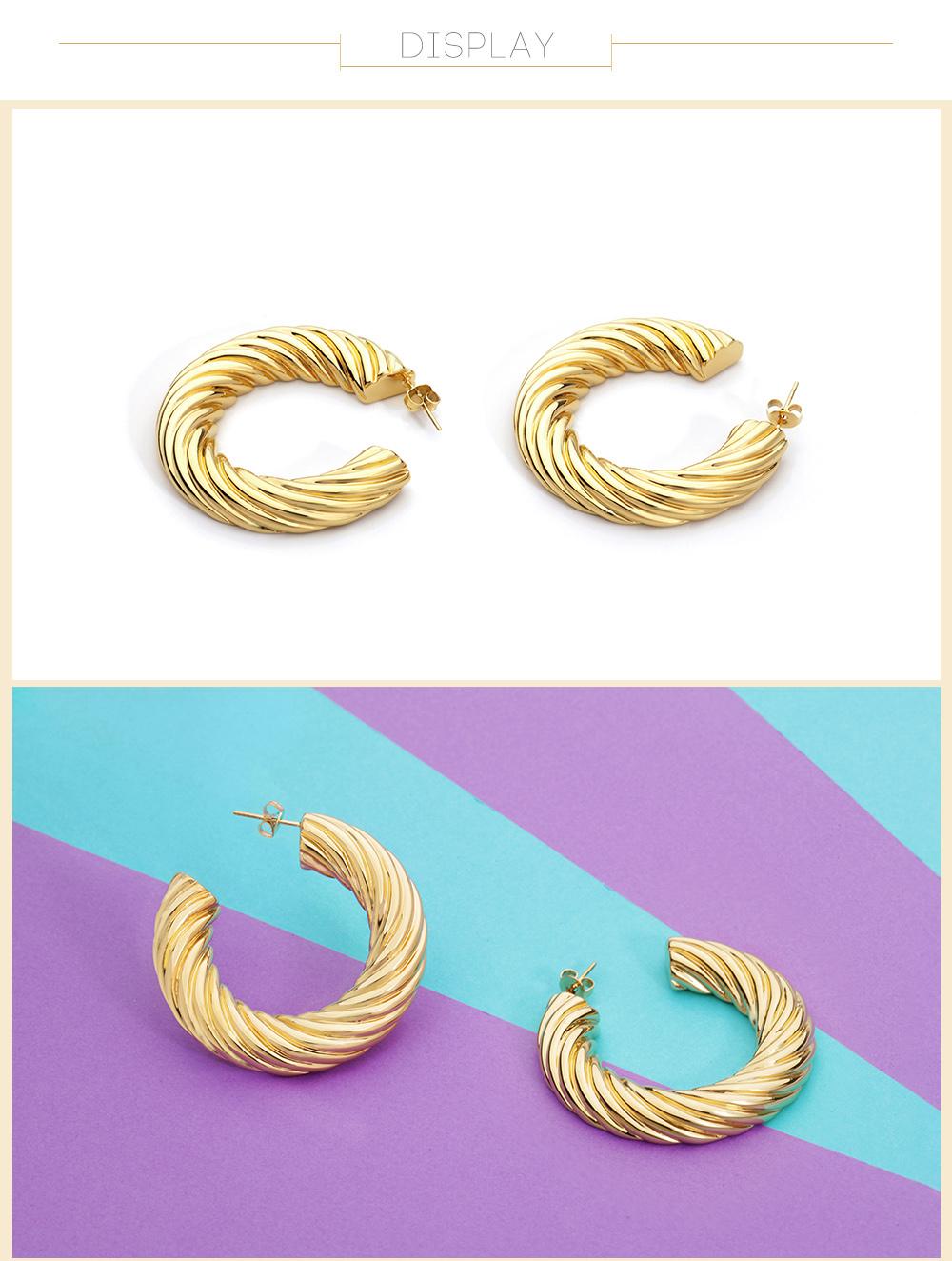 Avant-Grade Wave Shape Hoop Earrings for Party