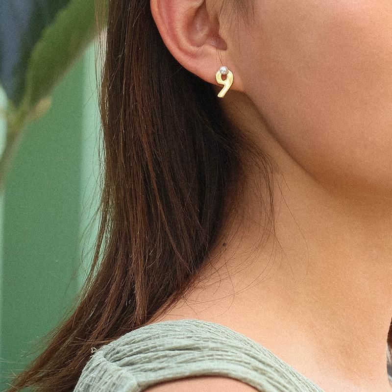 Fashion Minimalist Digital Pearl Creative Earrings Jewelry