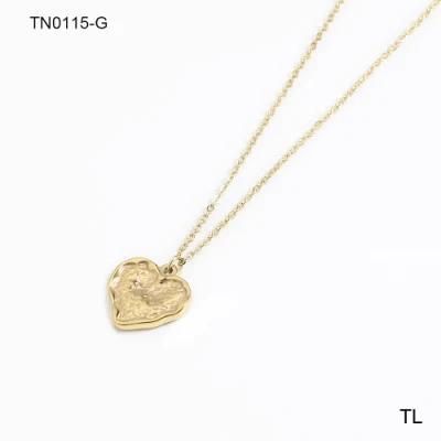 Gold Filled Jewelry Manufacturer Custom Heart Fashion Jewelry Non Fade PVD 18K Gold Plated Necklace Stainless Steel Love Heart Necklace