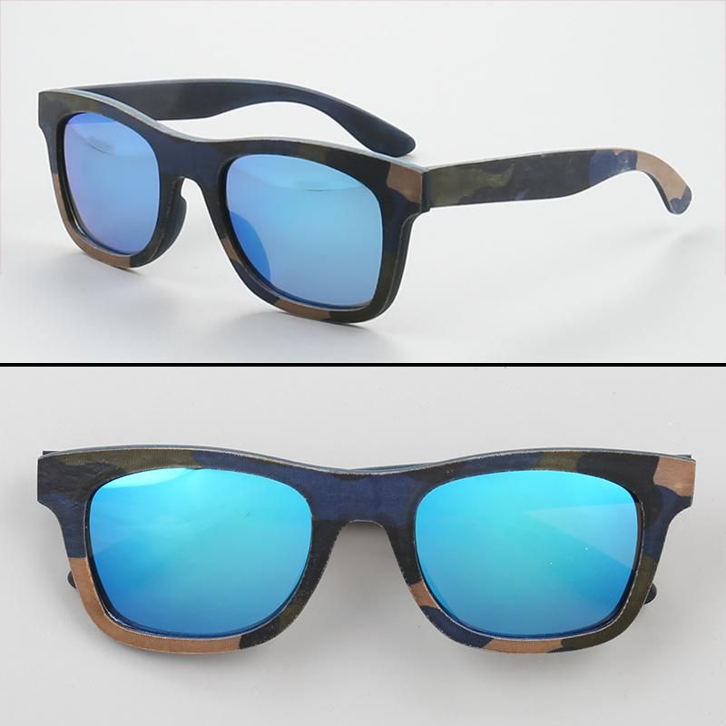 New Wood Wooden Sunglasses with Mirror Lens