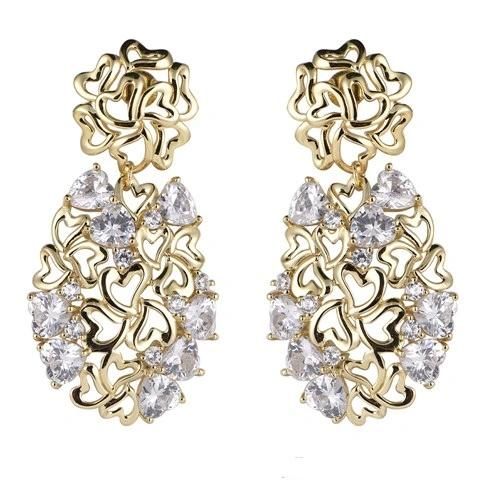 Luxury Wholesale Jewelry Fan-Shaped Wedding Silver Earring