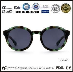 2015 New Acetate Sunglass, Cool Sunglass with Demi Flower Patterns