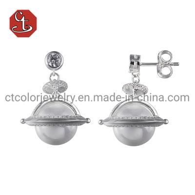 Fashion Jewerly Shell Pearl Earring Elegant Dangle Silver Earring Jewellery