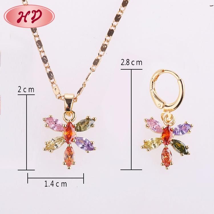 Fashion Wedding Gold Plated Alloy Silver Ring Necklace Earring Jewelry Set with Crystal CZ Pearl