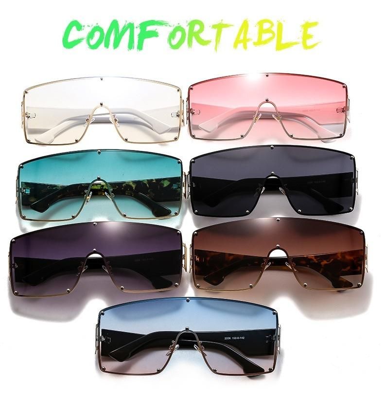 2020 Hot Sale Metal UV400 One-Piece Sunglasses