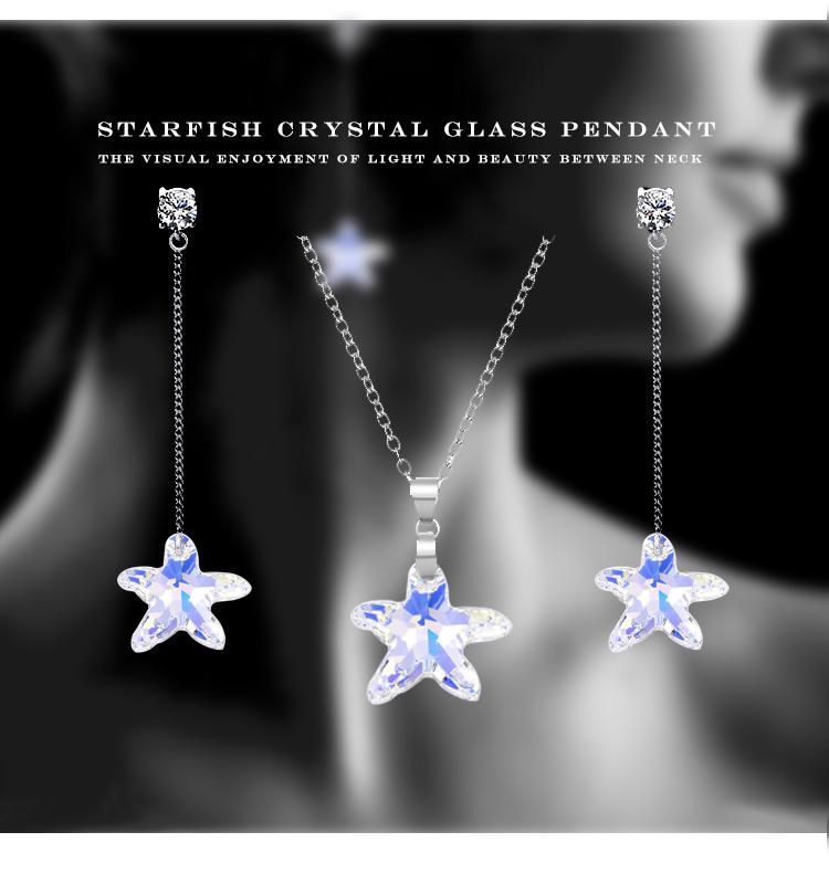 Starfish Shape Colorful Crystal Pendants for DIY jewelry Necklace Parts