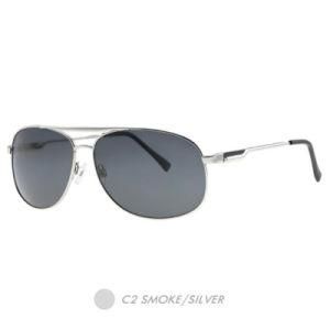 Metal Polarized Sunglasses, Two Bridge Fashion Round Frame M9002-02