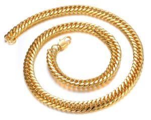 New Arrival Fashion Men Male Link Chain Necklace 18K Gold Plating Braided Snake Cuban Chain Necklace Jewelry
