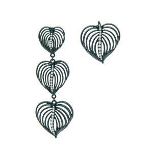New Design High Quality Fashion Accessories Metal Heart Earrings Jewellry