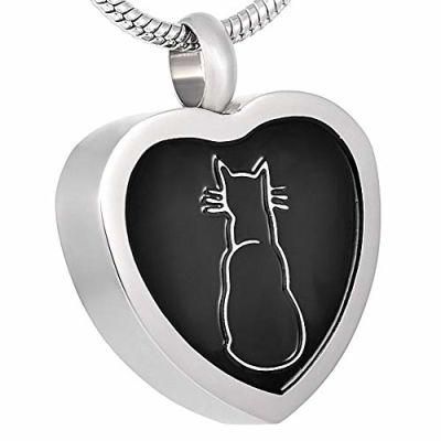 Pet Cat Love Heart Cremation Ash Jewelry Pendant