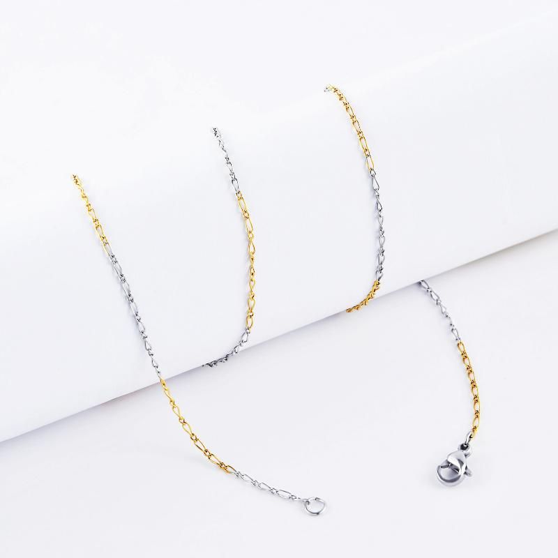 Gold Plated jewelry Figaro Chain Long and Short for Fashion Pendant Necklace Bag Accessories Design