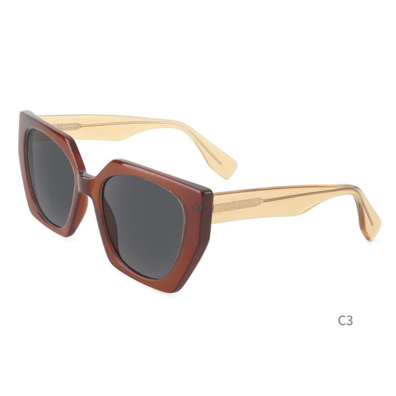 Trendy Fashion Acetate Square Sunglasses Hot Selling Oversized Frame Polarized Glasses Custom Logo Luxury Sun Glasses