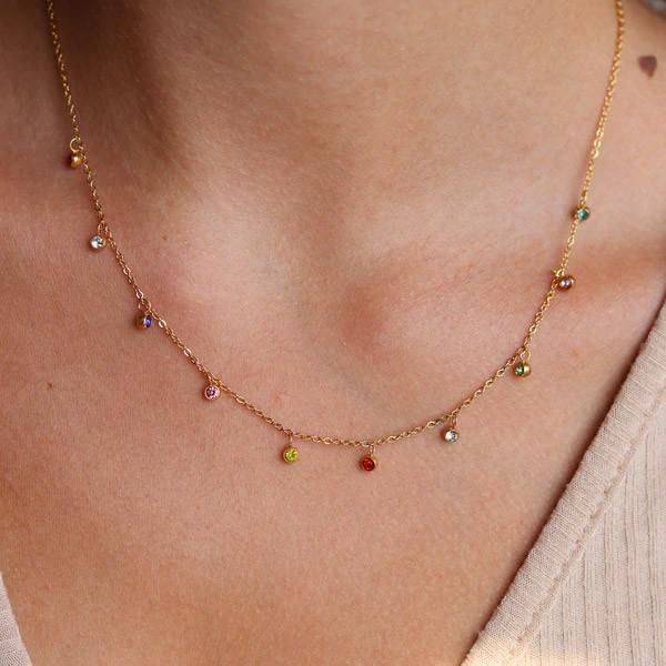 18K Gold Plated Stainless Steel Jewelry Charm Necklace Wholesale Jewelry
