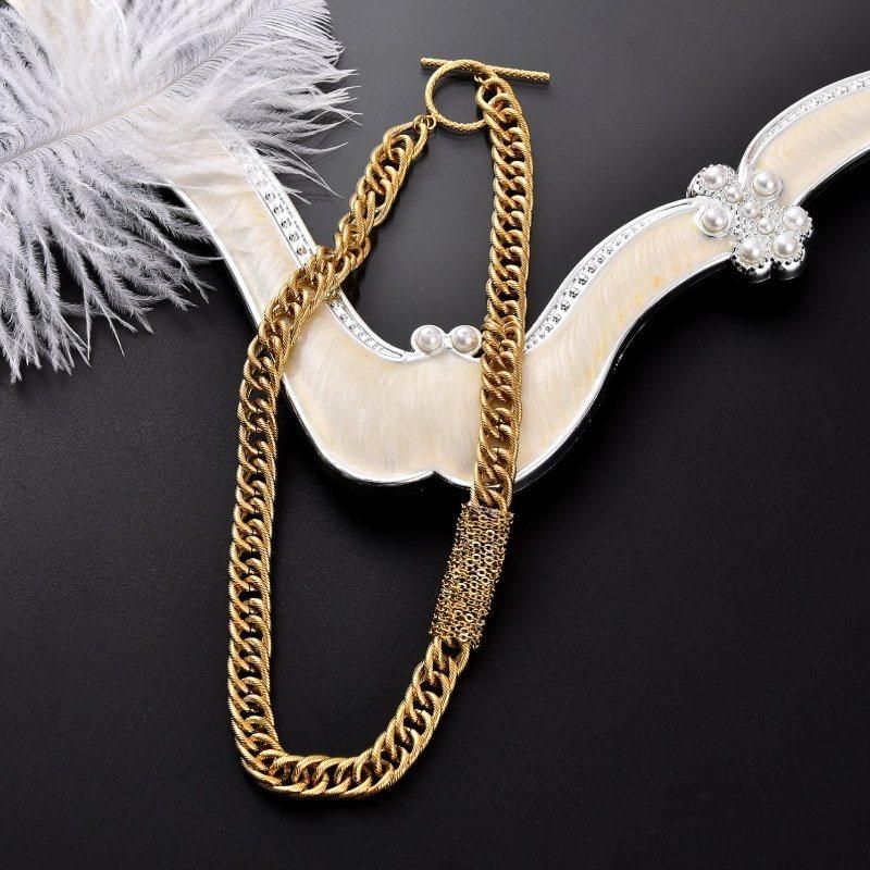 Handmade fashion Stainless Steel Necklace Jewelry Gold Plated Lady Choker Necklaces