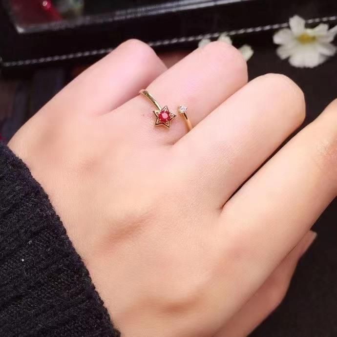 Cute Star Ruby Ring Gift for Girlfriend Inlaid Ring China