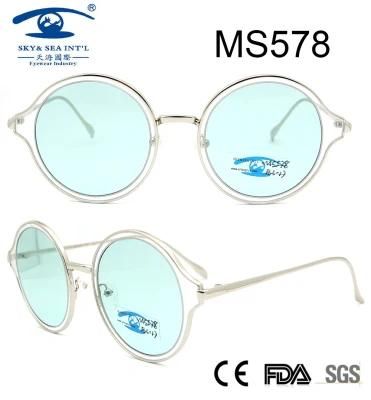 Wholesale Round Shape Women Metal Sunglasses (MS578)