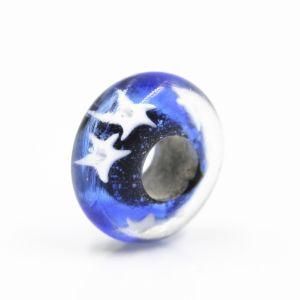 Glass Charm Beads with CZ Stone Wholesale Big Hole Bead