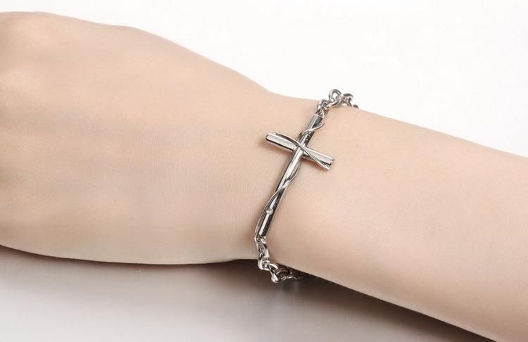 Fashion Jewelry Stainless Steel Lovers Bracelet Cross Style