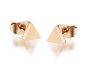 Fashion Triangle Stainless Steel Stud Earrings for Women Rose Gold Small Earrings Pendientes Brincos Orecchini Oorbellen