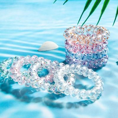 Glitter Powder Telephone Wire Hair Ring