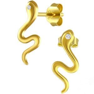 2021 New Arrival Trendy Gold Plated Snake Ear Studs Wholesale Halloween Anime Stud Earring for Women Girl