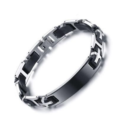 Wholesale Distributor Custom Silicone Stainless Steel Bracelet Men&prime;s Jewelry