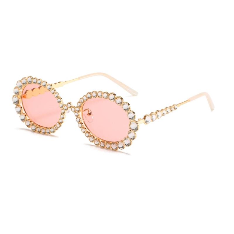 2020 Ready Made Metal Diamonds Flower Fashion Sunglasses