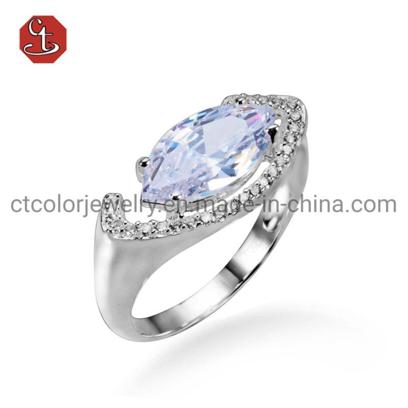 Marquise Stone 925 Sterling Silver Ring Amethyst/Pink Created Gemstone Ring