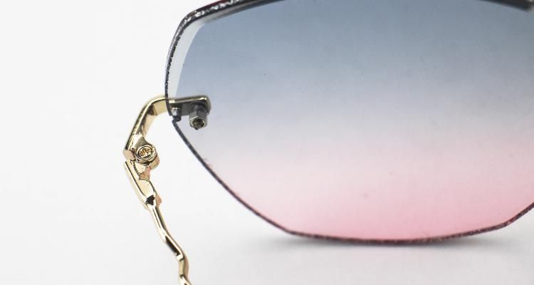 2021 Shiny New Designer Rimless Women Stock Sunglasses
