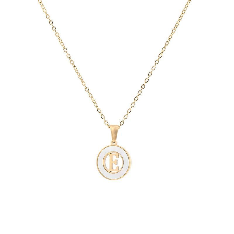Manufacturer Stainless Steel Jewelry Custom High Quality Non Fade Fashion jewellery Coin 18K Gold Plated Letter Necklace Wholesale