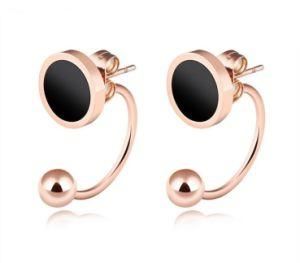 Personality Semi-Circular U Shaped Hook Line Earrings Stainless Steel Rose Gold Color Earrings for Women Gifts