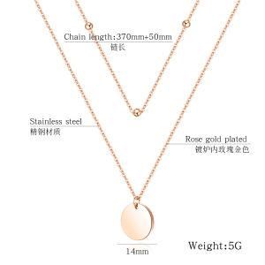 Fashion Jewelry Adjustable Coin&#160; Pendant Stainless Steel&#160; Women Necklace&#160;