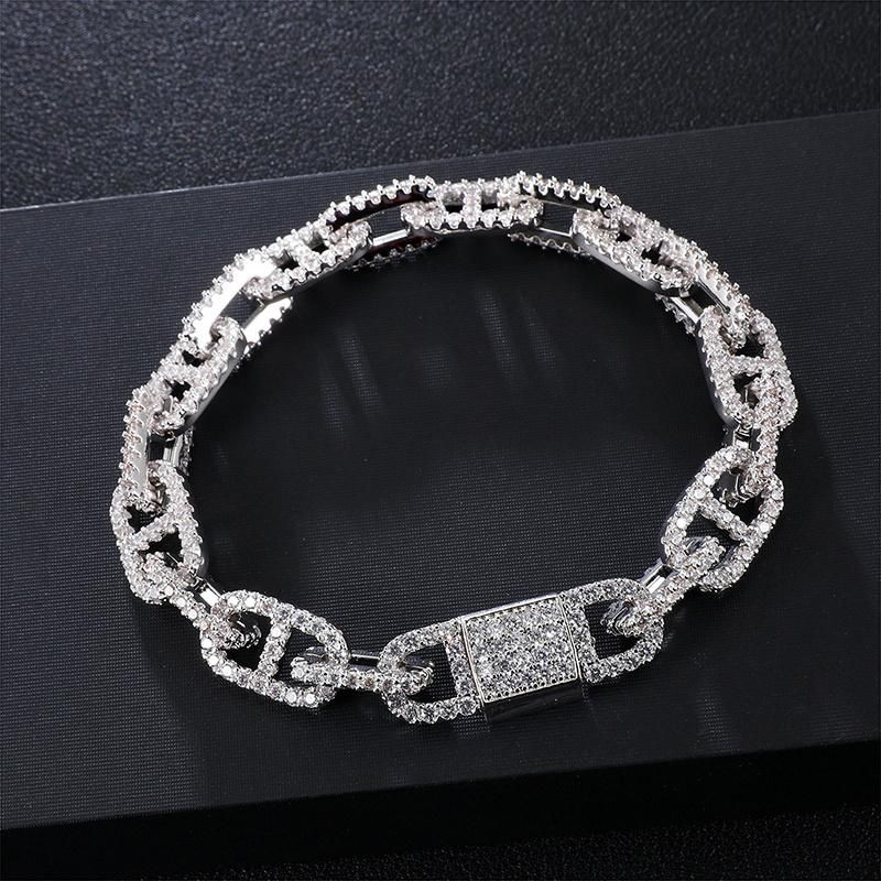 Hot Copper Lock Shape Chain Bracelet with Zircon