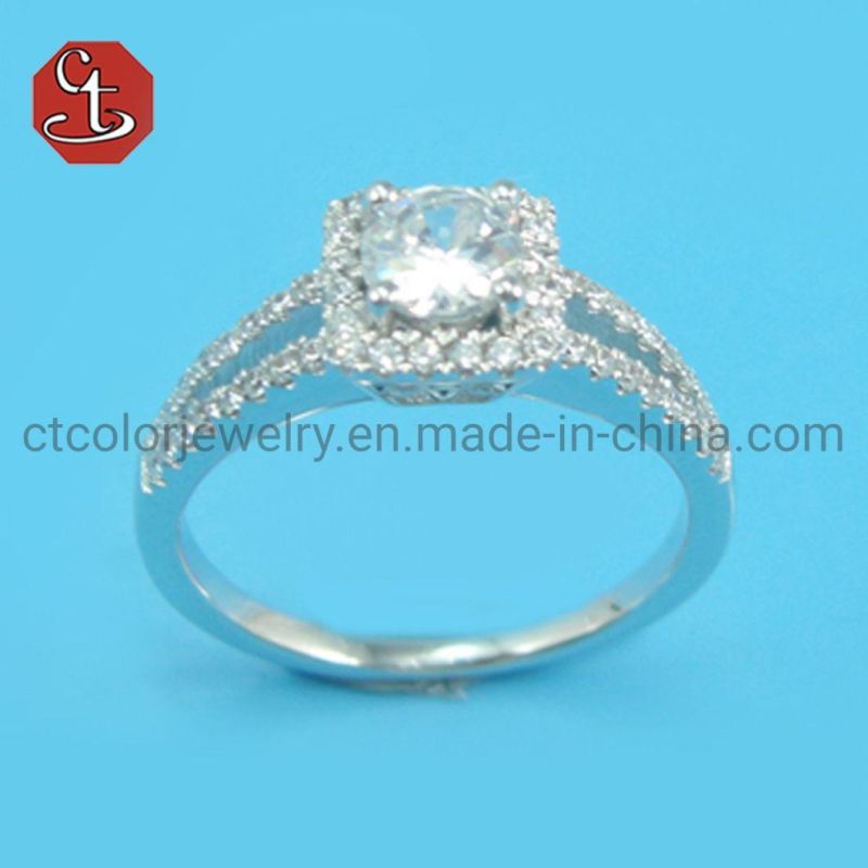 Trendy Diamond Elegant Design Hot Sale Rings For Women Sweet White Zircon Cubic Silver Rings Female Wedding jewelry