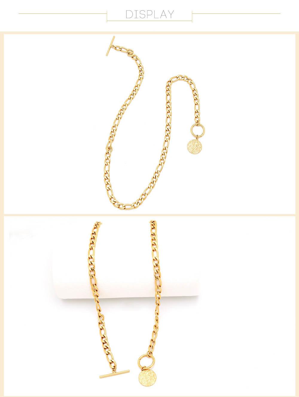 New Arrival Charm Stainless Steel Gold Color Women Fashion Long Chain Necklaces with Pendent Jewelry Accessories