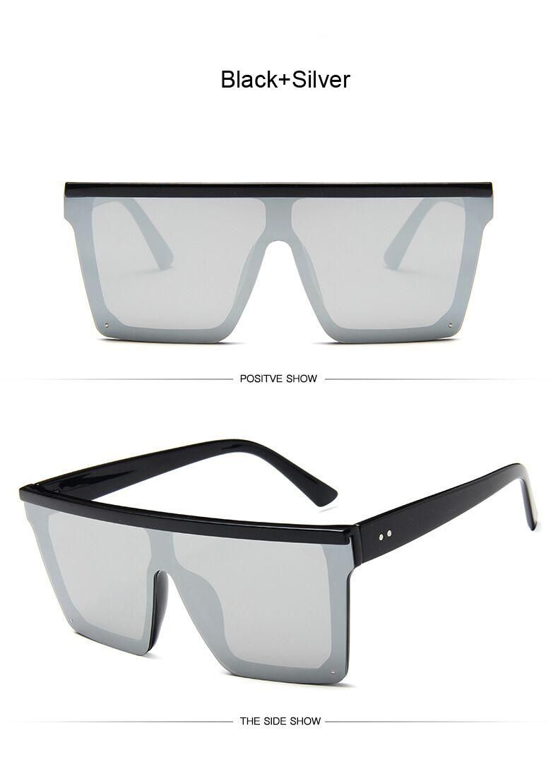 Female Big Frame Shades Black Lady UV400 Sun Glasses