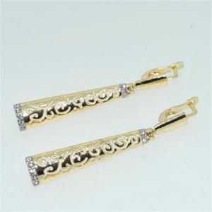 Arabian Design Hollow out Arabesquitic Drop Earring Gold Plated (A04042E3W)
