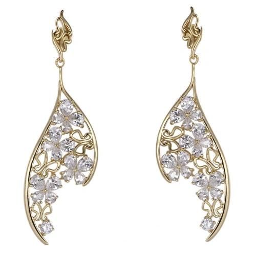 Luxury Wholesale Jewelry Fan-Shaped Wedding Silver Earring