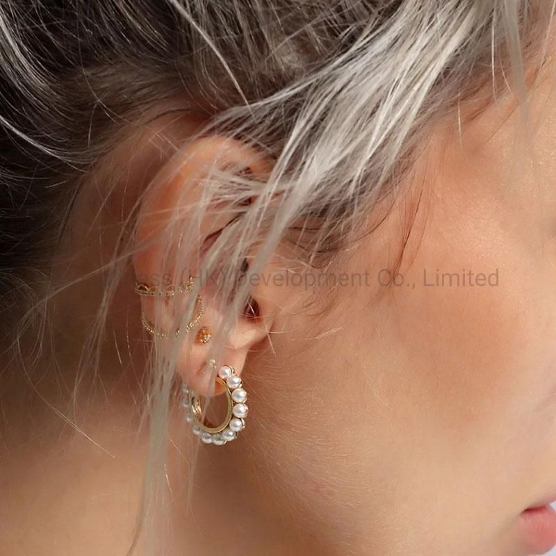 Simple Double C Pearl Earring Fashion Joker Ins Earring