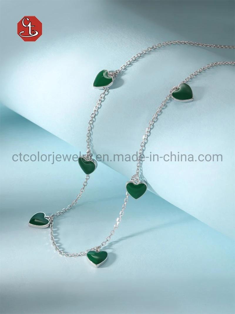Fashion Jewelry 925 Sterling Silver Color Enamel Necklace Jewellery
