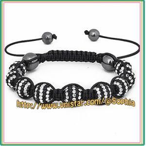Black Elegant Beads Bracelets with 10mm Crystal Beads (SBB089-18)