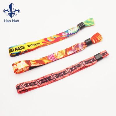 Custom Fabric Printed Bracelet with Plastic Lock