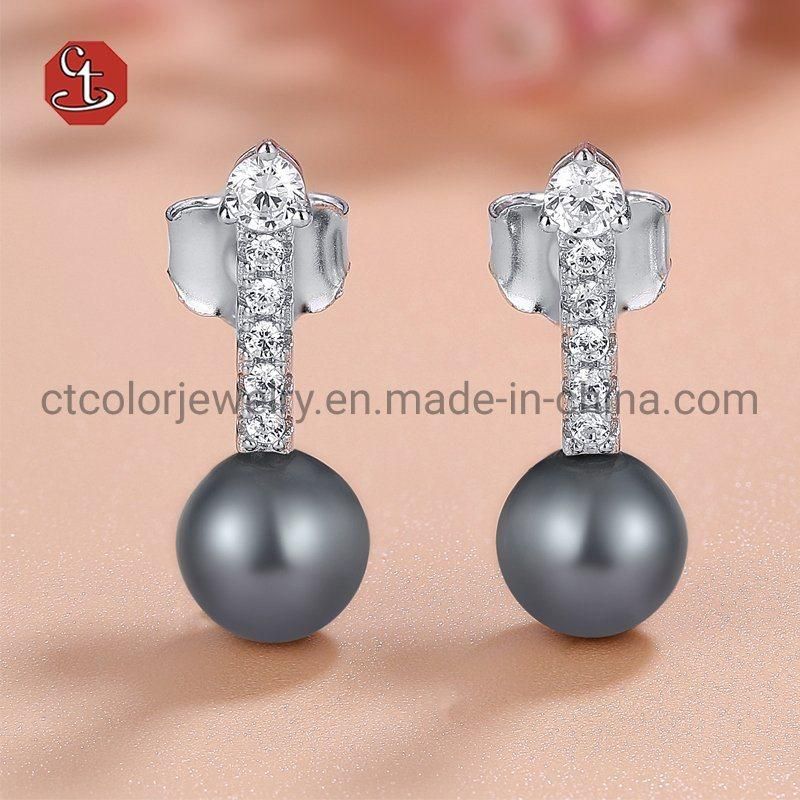 Fashion Jewellery 925 Silver Jewelry Stud Freshwater Pearl Earrings for Women