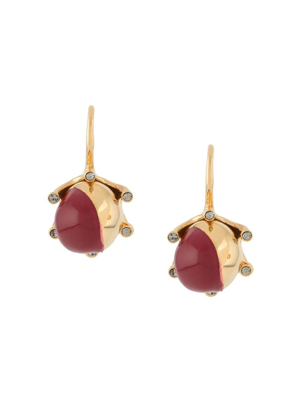 Fashion Simple Red Gemstone Temperament Earrings Jewelry
