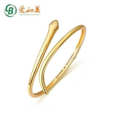 Women European and American Exaggerated Animal Snake Open Bangle Manufacturer Wholesale Ladies Jewelry Snake Shaped Bangle