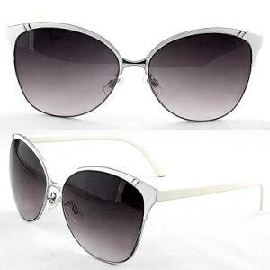 Fashion Elegant Designer Polarised Metal Cat Eye Sunglass (14193)