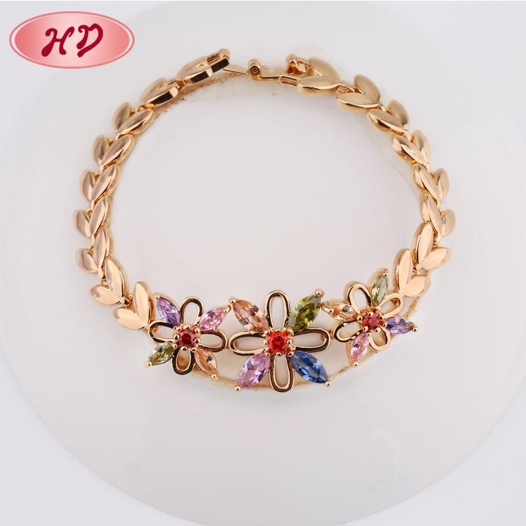 Fashion Design Jewelry 14K 18K Gold Color Charm Bracelet